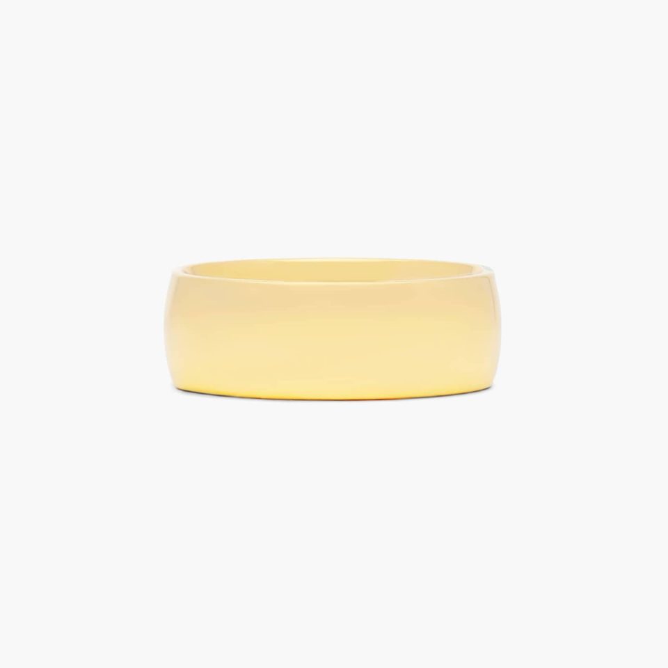 14K Yellow Gold 8mm Slightly Domed Comfort Fit Wedding Ring