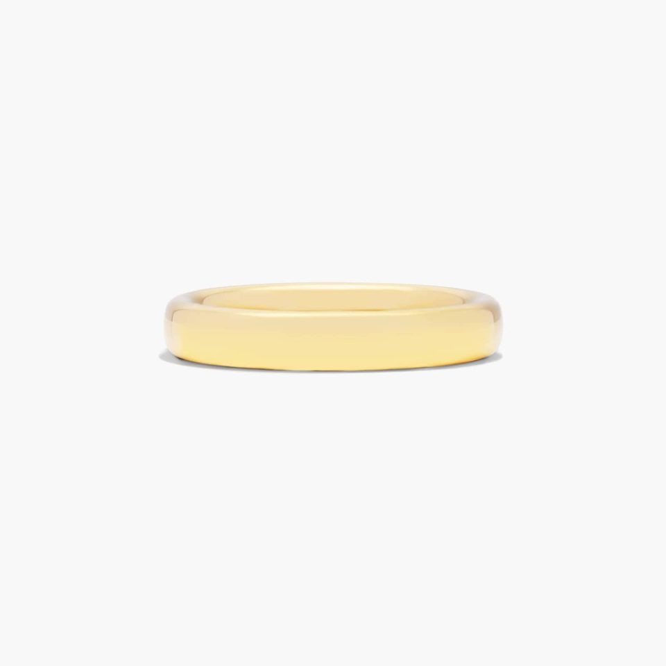 14K Yellow Gold 3.5mm Slightly Flat Comfort Fit Wedding Ring