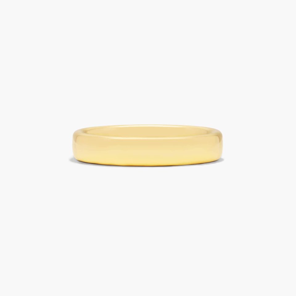 14K Yellow Gold 4.5mm Slightly Flat Comfort Fit Wedding Ring