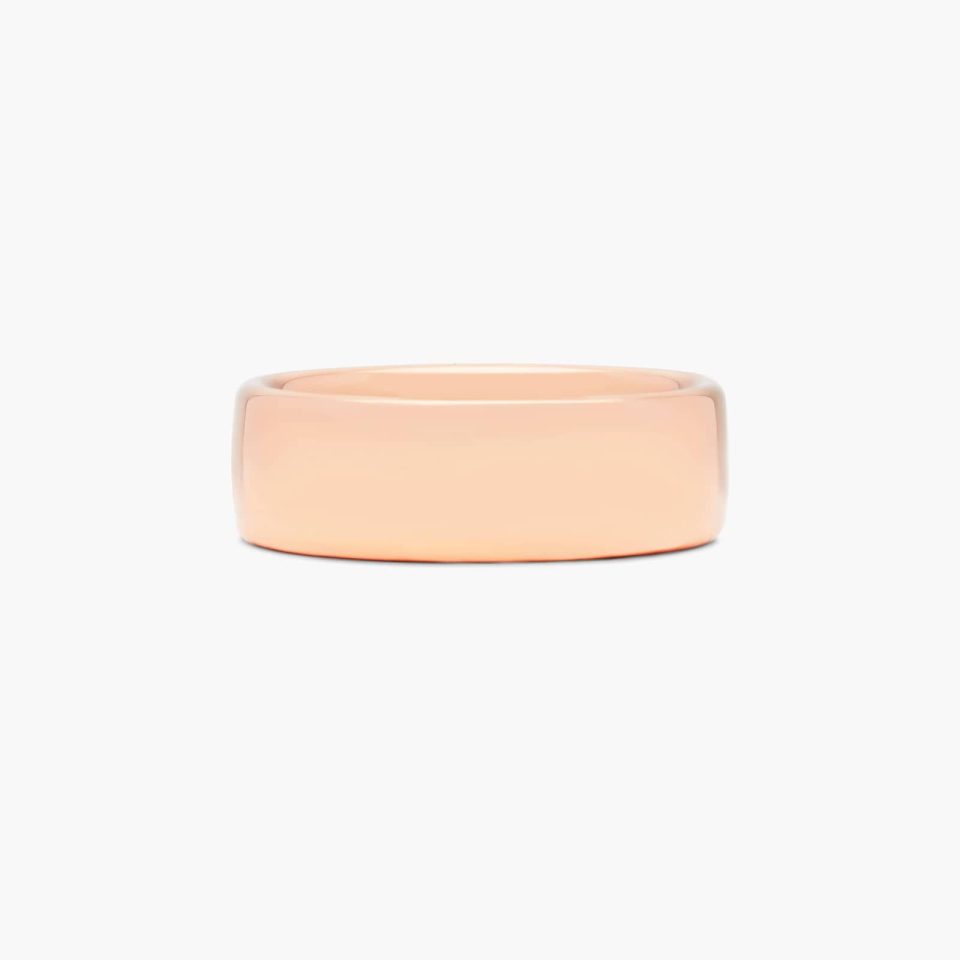 14K Rose Gold 7.5mm Slightly Flat Comfort Fit Wedding Ring