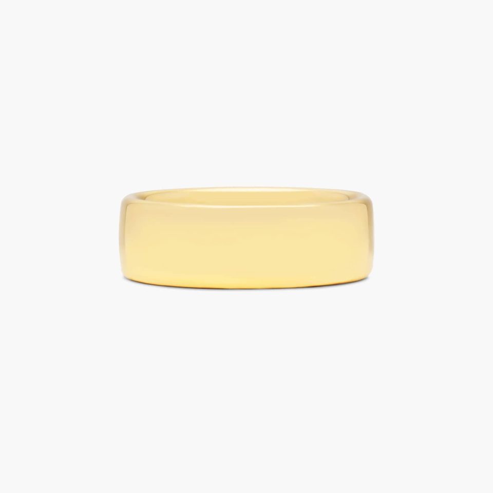 14K Yellow Gold 7.5mm Slightly Flat Comfort Fit Wedding Ring