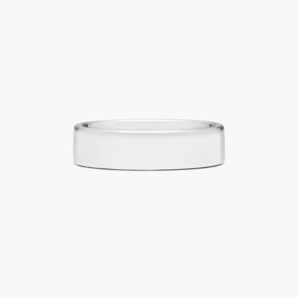 14K White Gold 6mm Flat Comfort Fit Wedding Ring
