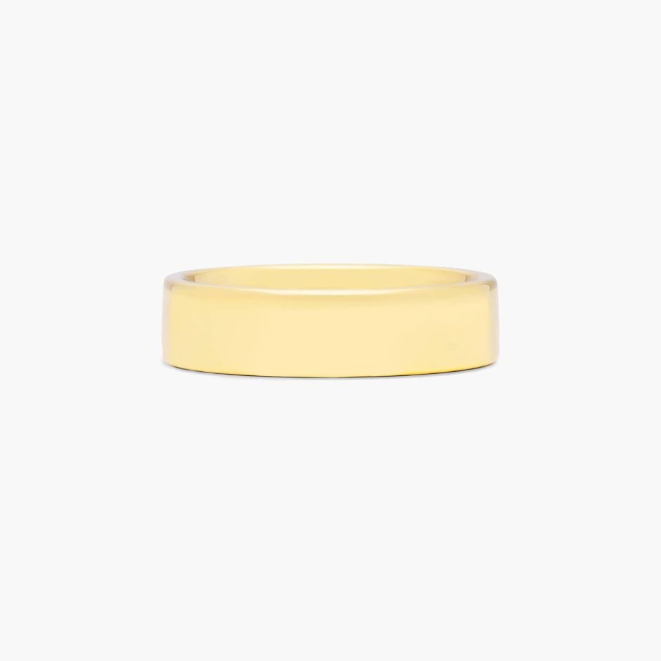 14K Yellow Gold 6mm Flat Comfort Fit Wedding Ring
