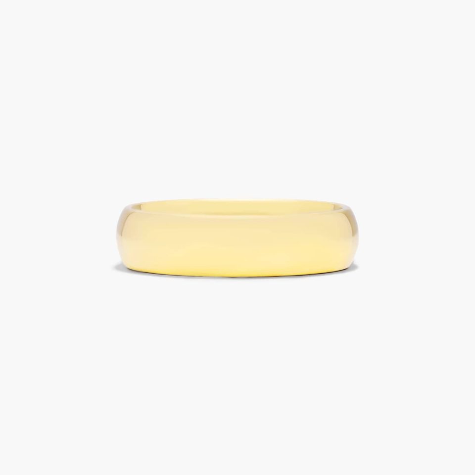 14K Yellow Gold 6mm High Dome Comfort Fit Wedding Ring