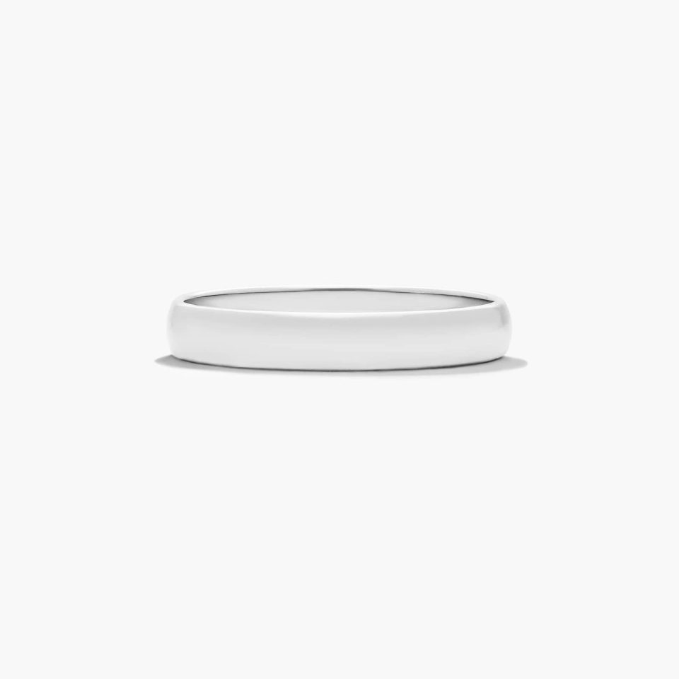 14K White Gold 3.0mm Low Dome Wedding Ring