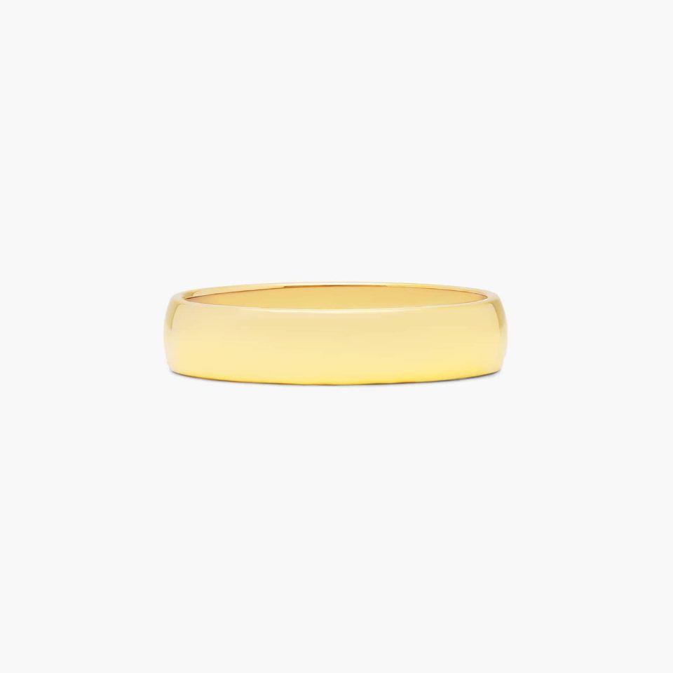 18K Yellow Gold 4mm Low Dome Wedding Ring