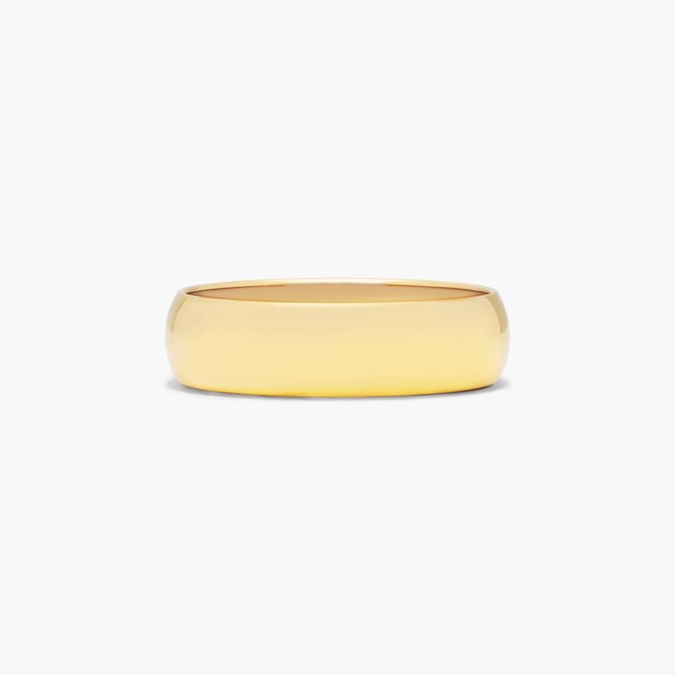 14K Yellow Gold 6.0mm Low Dome Wedding Ring