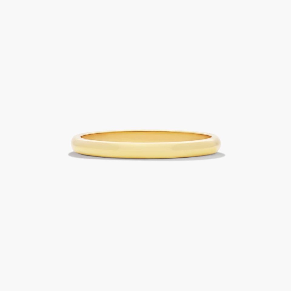 14K Yellow Gold 2.0mm Traditional Slightly Curved Wedding Ring