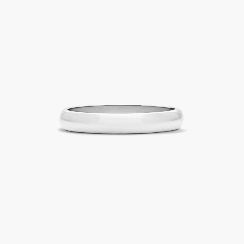 18K White Gold 3mm Traditional Slightly Curved Wedding Ring