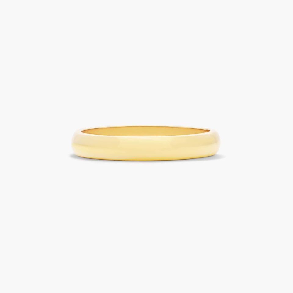 18K Yellow Gold 3mm Traditional Slightly Curved Wedding Ring