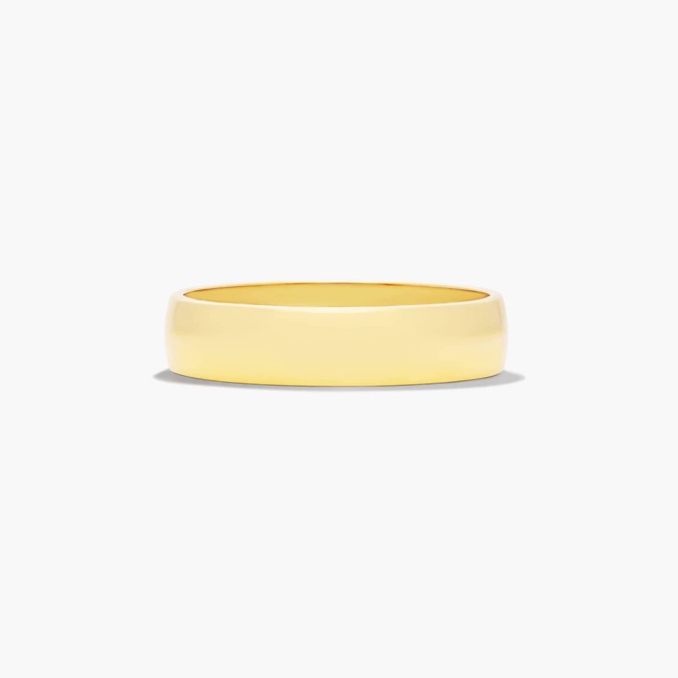 14K Yellow Gold 5mm Traditional Slightly Curved Wedding Ring