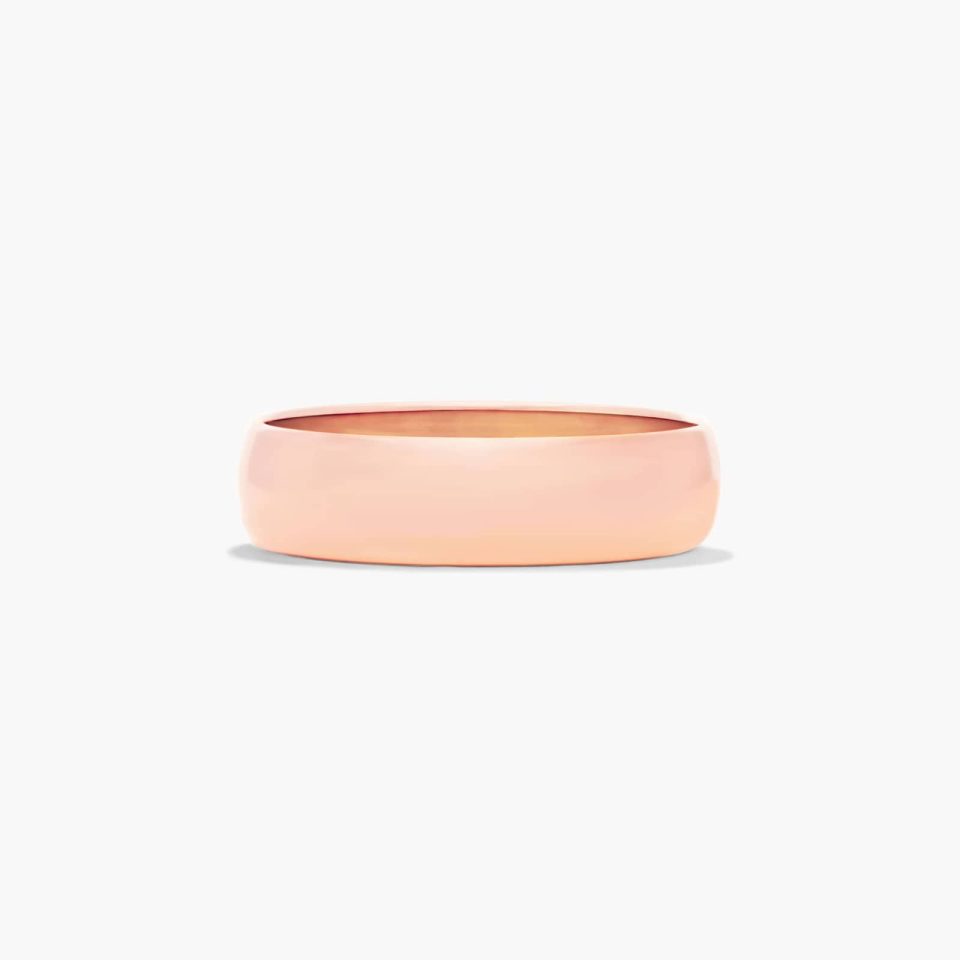 14K Rose Gold 6mm Traditional Slightly Curved Wedding Ring