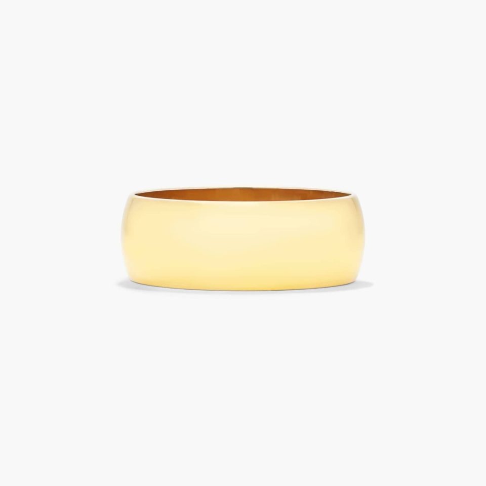 14K Yellow Gold 8mm Traditional Slightly Curved Wedding Ring