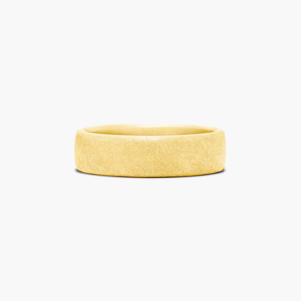 14K Yellow Gold Swirl Finish Comfort Fit Ring
