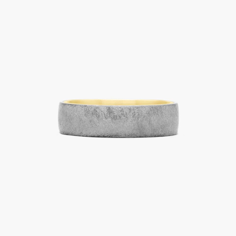 Tantalum with 14K Yellow Gold Inside Ring