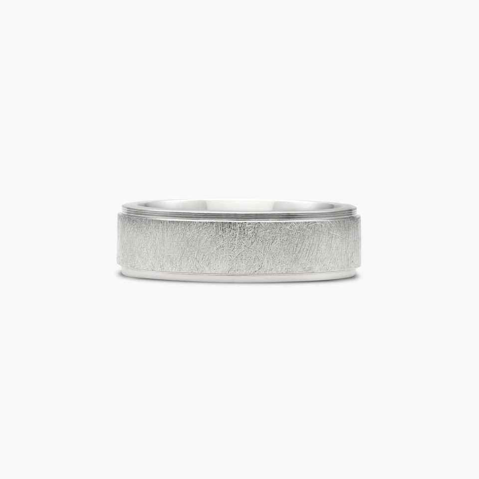 Cobalt Swirl Finish Center with Drop Edge 7mm Comfort Fit Ring