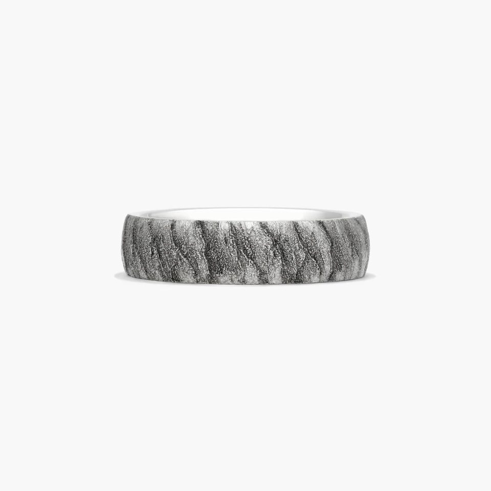 Cobalt Lava Pattern 6mm Comfort Fit Ring