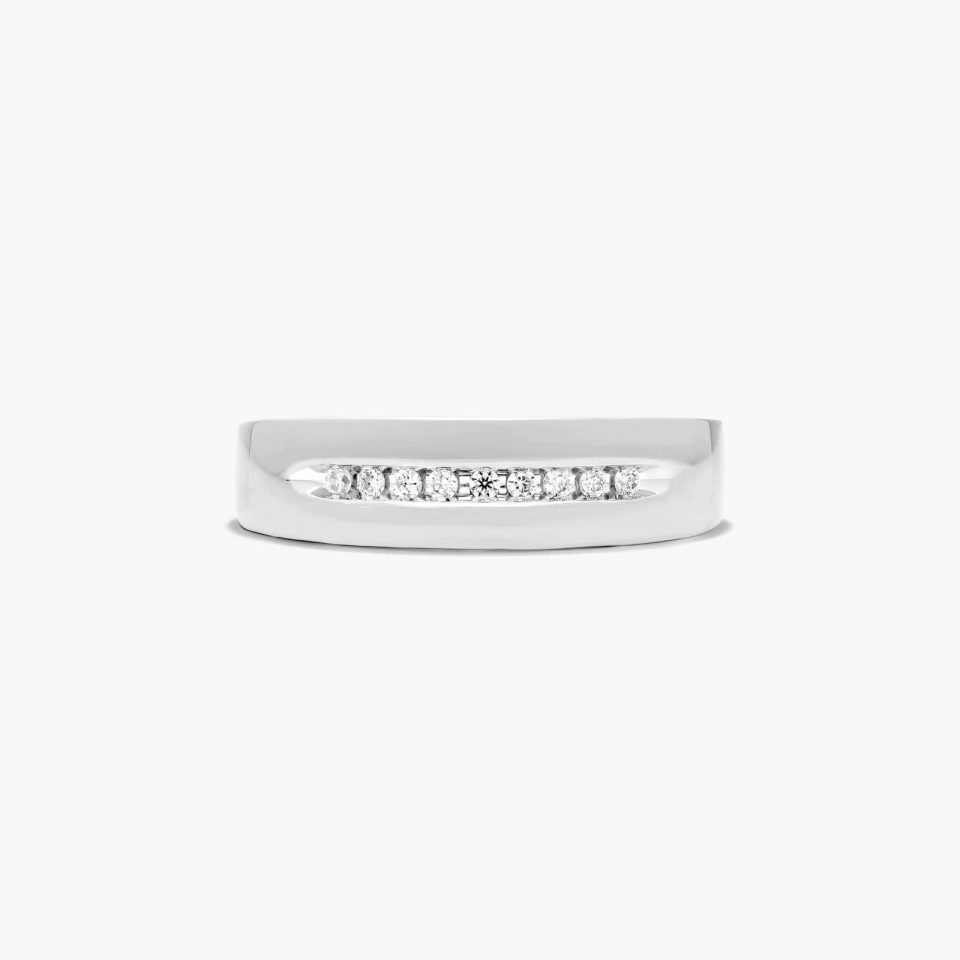 14K White Gold Channel Set Diamond Ring