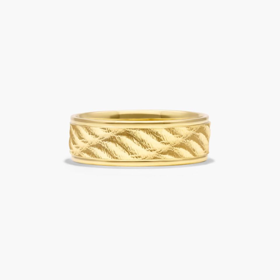 14K Yellow Gold Wave Design Band