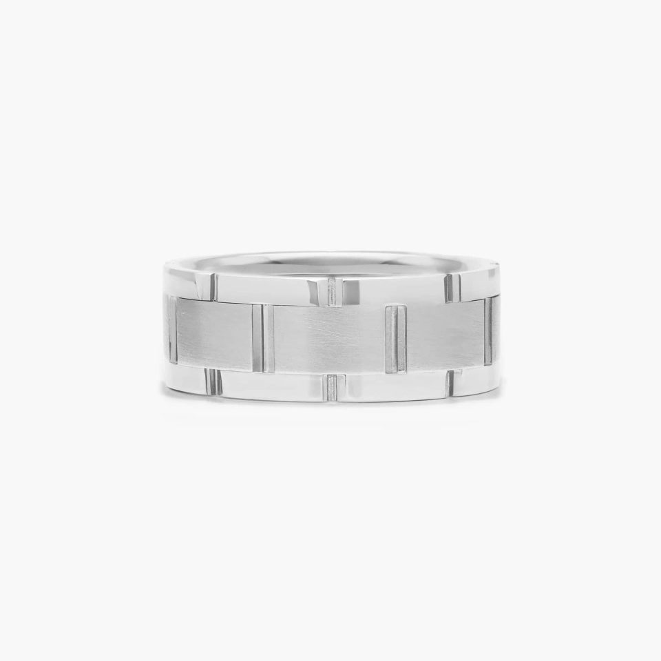 Platinum Brick Pattern Band