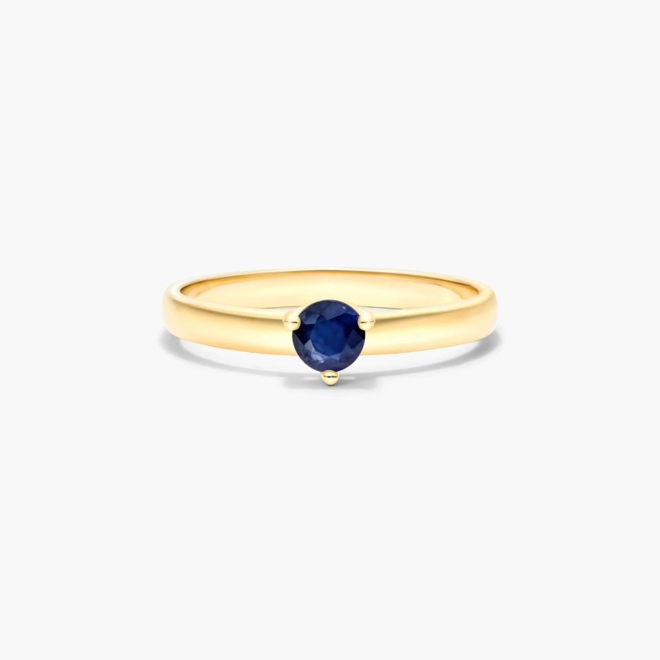 14K Yellow Gold 0.25ct Sapphire Solitaire Birthstone Ring